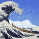 Anyone with even a passing familiarity with Japanese art should recognise the image that this scene references.
